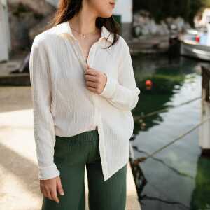 NORDLICHT Damen Musselin Bluse aus 100% Bio-Baumwolle FENJA