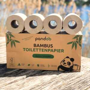 Pandoo Bambus Toilettenpapier – 8 Rollen á 200 Blatt – 3-lagig