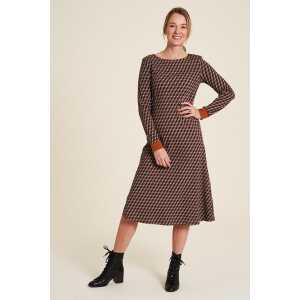 TRANQUILLO Feminines Midi Jersey Kleid im Retro Look (W23E11)