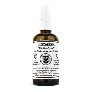 Two Hands BIO Deo Wasser “RosenKlar” – Pures Bio-Rosenwasser & Natron – Alkoholfrei – Bio Vegan