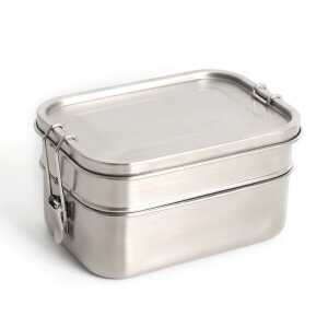 ecolinda 2in1 Edelstahl Lunchbox 1340ml – Auslaufsicher, Doppel-Fach, Nachhaltig
