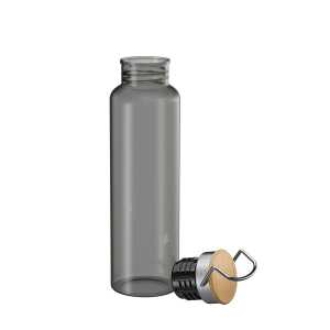 elasto Tritan Trinkflasche “Cascada” Grau – Leichte Flasche mit Bambusdeckel