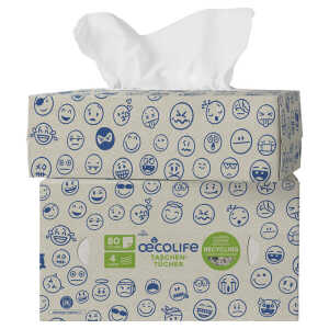 oecolife Taschentücher ‘Recycling’ in gemusterter Box