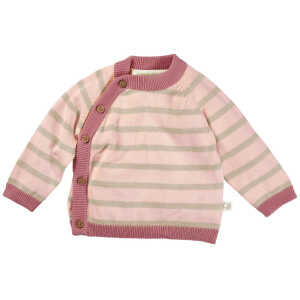 Baby Jacke Strick-Qualität Bio-Baumwolle beige-rosé Gr.50/56