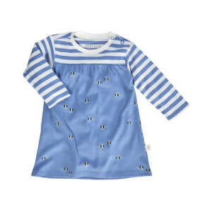 Baby Kleid Langarm Bio-Baumwolle Biene blau Gr.50/56