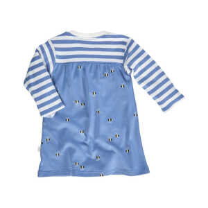 Baby Kleid Langarm Bio-Baumwolle Biene blau Gr.50/56