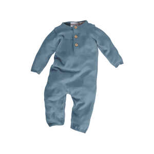 Baby Overall Bio-Baumwolle Strick blau Gr.50/56