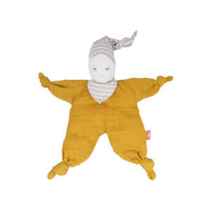 Baby Puppe und Schnuffeltuch Bio-Baumwolle mustard Maße 22 x 13 x 5 cm