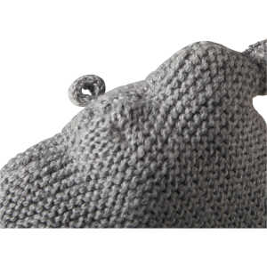 Baby Schnuffeltuch mit Rassel Strick Bio-Baumwolle grau Maße 35 x 35 cm