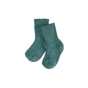 Baby und Kinder Socken Bio-Schurwolle Grobstrick petrol Gr.18-20