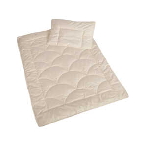 Baby- und Kinderschlafset Baumwolle (kbA) Bettdecke 100x135cm, Flachkissen 40x60cm