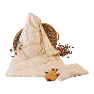 Baby- und Kinderschlafset Baumwolle (kbA) Bettdecke 100x135cm, Flachkissen 40x60cm