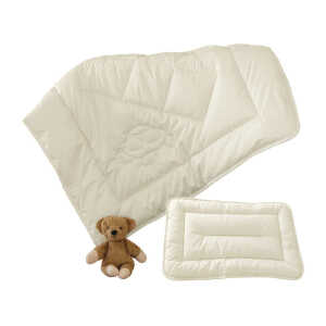 Baby- und Kinderschlafset Cellulosefaser waschbar Bettdecke 100x135cm, Flachkissen 40x60cm
