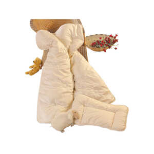 Baby- und Kinderschlafset Merino-Schafschurwolle (kbT) Bettdecke 100x135cm, Flachkissen 40x60cm