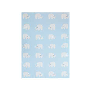Babydecke Bio-Baumwolle, Elefanten bleu Maße 80 x 100cm