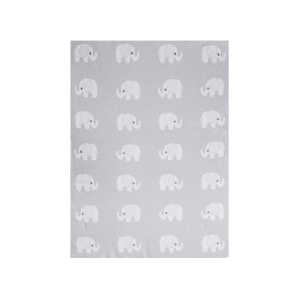Babydecke Bio-Baumwolle, Elefanten grey Maße 80 x 100cm