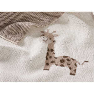 Babydecke Bio-Baumwolle Giraffe natur Maße 80 x 100 cm