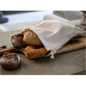 Brötchen- und Brotbeutel aus Bio-Baumwolle 2er-Set natur Maße 29 x 39 cm