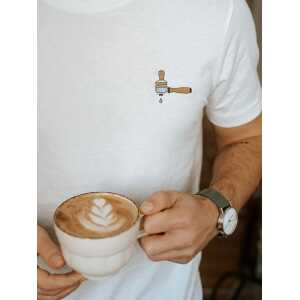 Coffee Fashion Siebträger & Tamper | Besticktes Organic Bio Baumwoll T-Shirt