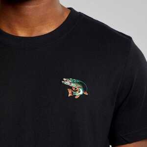 DEDICATED Herren T-Shirt Pike Fish Emb – Black
