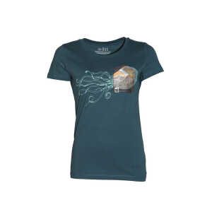 Damen T-Shirt Rundhals aus Bio-Baumwolle “Nautilust BT” Blau von Fädd