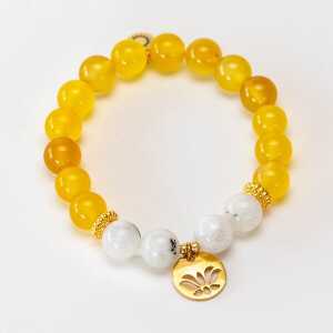 Divasya Armband “Golden Lotus” aus echten Natursteinen bzw. Halbedelsteinen