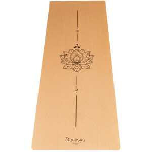 Divasya Yogamatte aus Kork & Naturkautschuk mit Tragegurt & Schutzhülle