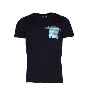 FÄDD Herren T-Shirt Rundhals aus Bio-Baumwolle “Teuchtlurm BT” Navy Blau