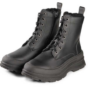 Fairticken Gefütterte hohe Stiefel ARADA mit veganem “Mais”-Leder (schwarz)