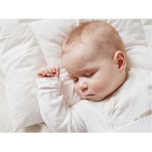 Flachkissen für Babys und Kleinkinder mit Daunen Maße 40x60x2 cm, 90g, Perkal-Inlett