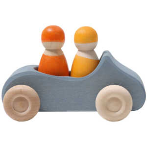 Grimms Großes Cabrio Spielzeugauto aus Lindenholz, blau lasiert Maße 13 x 9 x 7 cm