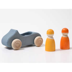 Grimms Großes Cabrio Spielzeugauto aus Lindenholz, blau lasiert Maße 13 x 9 x 7 cm