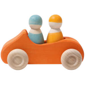 Grimms Großes Cabrio Spielzeugauto aus Lindenholz, orange lasiert Maße 13 x 9 x 7 cm