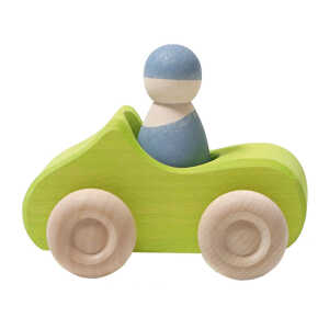 Grimms Kleines Cabrio Spielzeugauto aus Lindenholz, grün lasiert Maße 11 x 9 x 7 cm