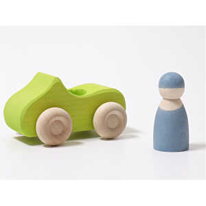 Grimms Kleines Cabrio Spielzeugauto aus Lindenholz, grün lasiert Maße 11 x 9 x 7 cm