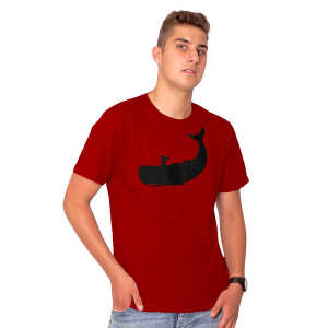 HANDGEDRUCKT “Cowboy und Wal” Männer T-Shirt
