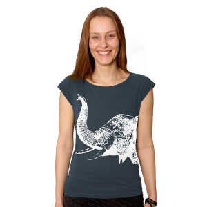 HANDGEDRUCKT “Elefant” Bamboo Frauen T-Shirt