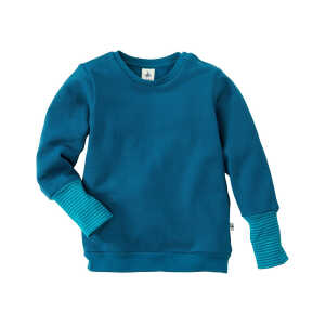 Kinder Pullover Piqué tiefblau-grün Gr.74/80