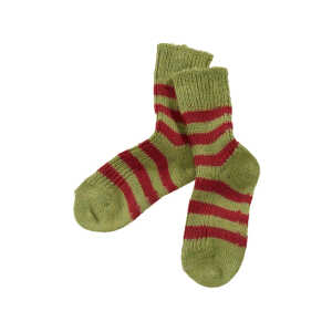 Kinder Socken Bio-Schurwolle maigrün-geringelt Gr.18-20