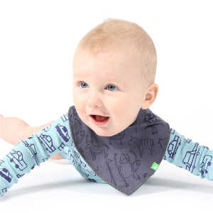 Kipepeo-Clothing Baby Halstuch aus Bio-Baumwolle “Wanyama” charcoal grau
