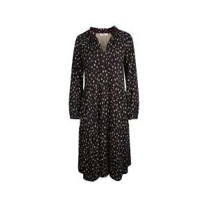LANA Bio-Damen-Kleid “Moja” mit Raglanärmeln, knielang, schwarz, Gr. 40