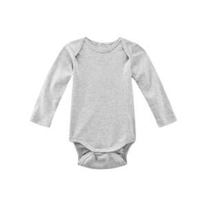 Living Crafts Baby Body Langarm Bio-Baumwolle grau-melange Gr. 50/56