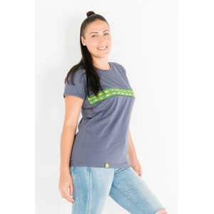 Maishameanslife Kudhinda Stripe – Frauen T-shirt – Charcoal Grau