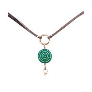 Mambu Design Upcycling Halskette – Circles Teal – Unisex – Straußeneischmuck