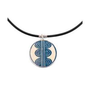 Mambu Design Upcycling Halskette – Waves Blue – Straußeneischmuck
