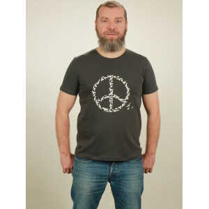 NATIVE SOULS Slub T-Shirt Herren – Peace – dark grey