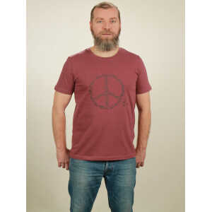 NATIVE SOULS T-Shirt Herren – Peace – berry