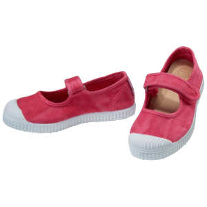 Natural World Kinder Schuhe Ballerinas mit Kappe und Klettverschluss rosa vivo Gr.25