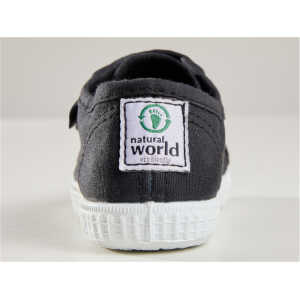 Natural World Kinder Schuhe Sneaker mit Klettverschlüssen black Gr.23