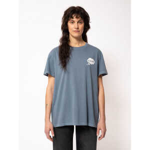 Nudie Jeans Damen T-Shirt mit Print “TINA Daydreamer”, 50s blue